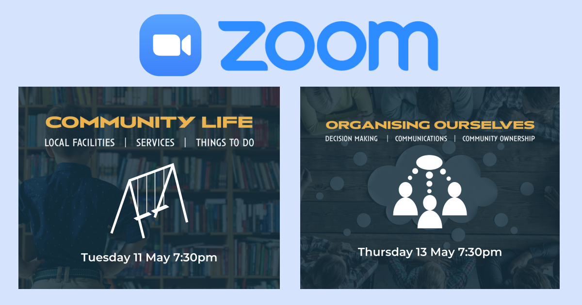 Joining details for this week's workshops: community life and organising ourselves
